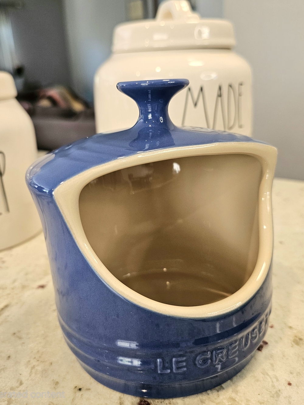 Le Creuset Stoneware Salt Cellar 10 Ounce Ombre Blue Kitchen Canister